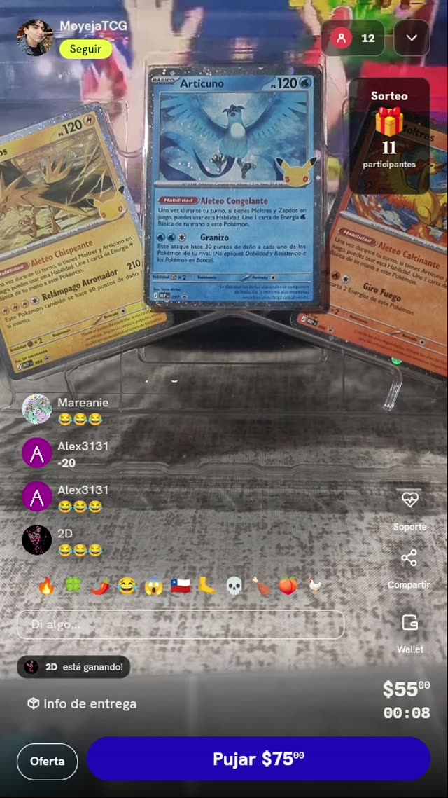 Set de Cartas Pokémon Aves Legendarias