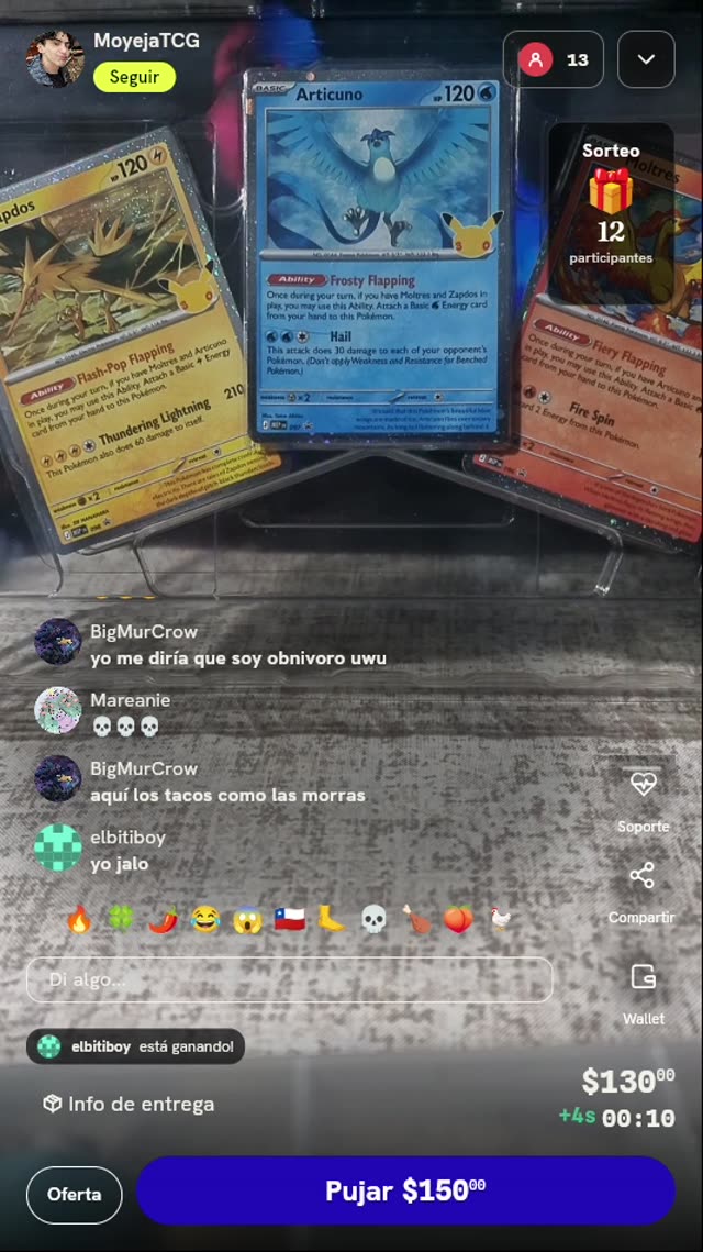 Trío de Aves Legendarias Pokémon TCG