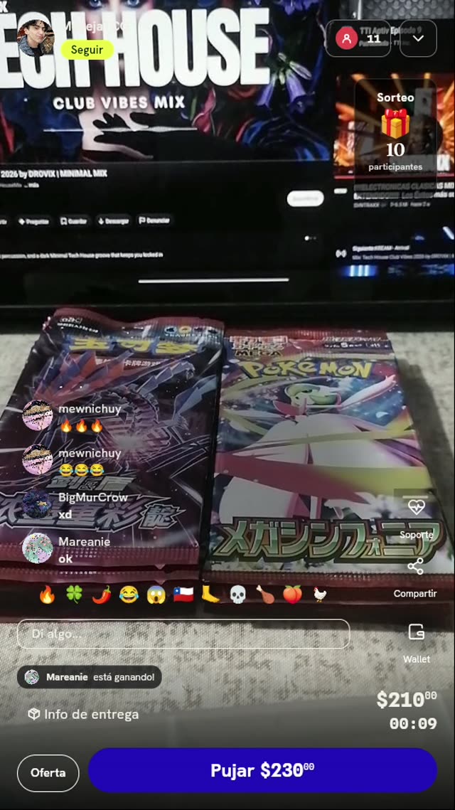 Sobres de cartas Pokémon TCG