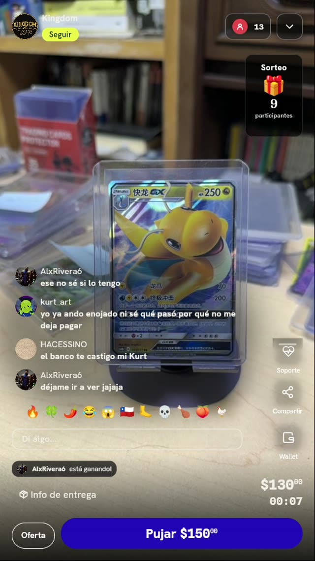 Carta Pokémon Dragonite GX Chino