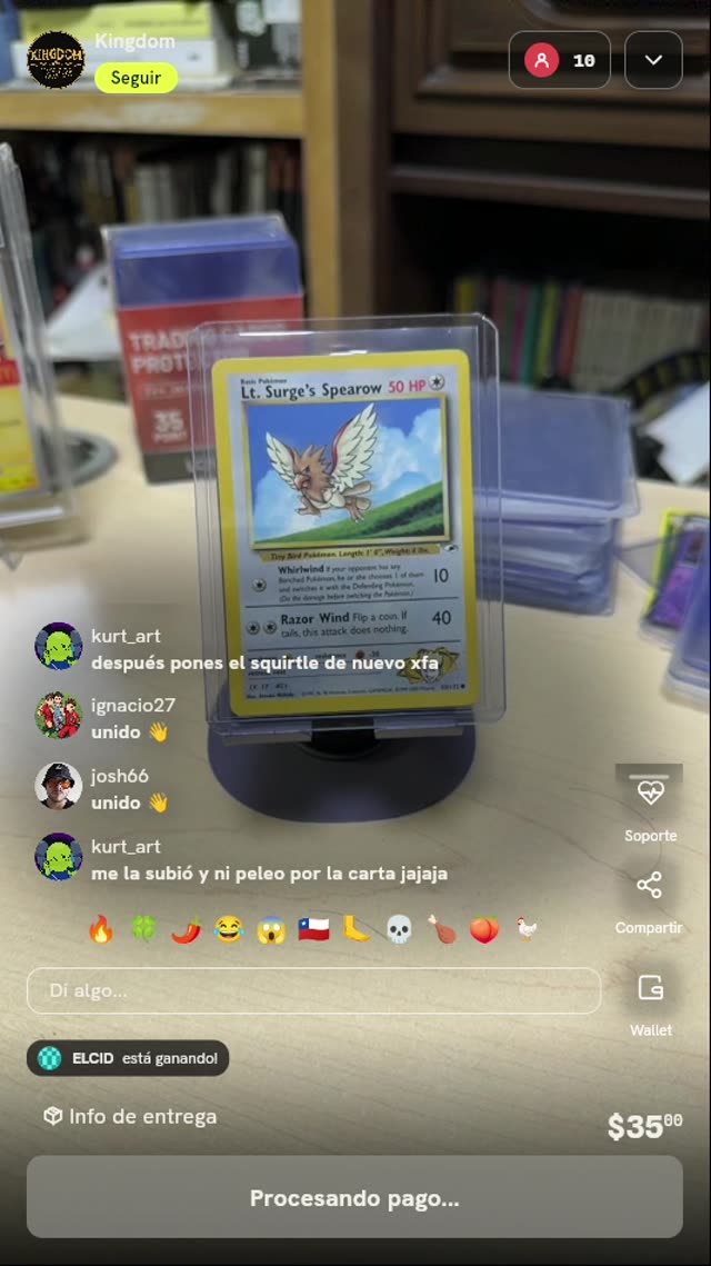 Carta Pokémon Lt. Surge's Spearow
