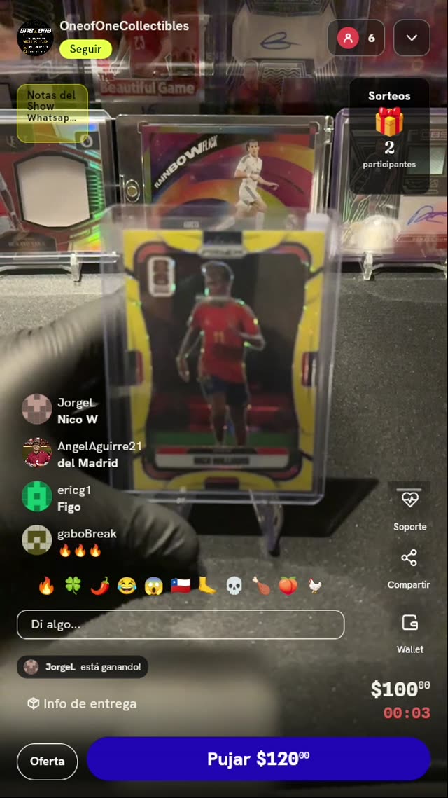 Carta Panini Prizm Nico Williams España