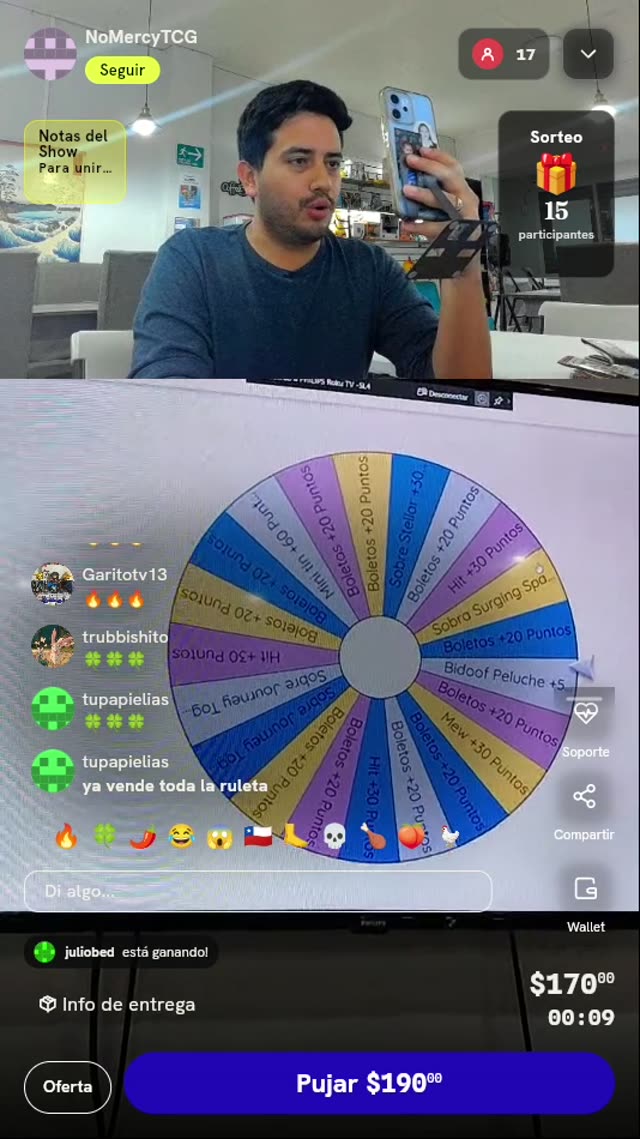 Dos giros en ruleta Pokémon TCG