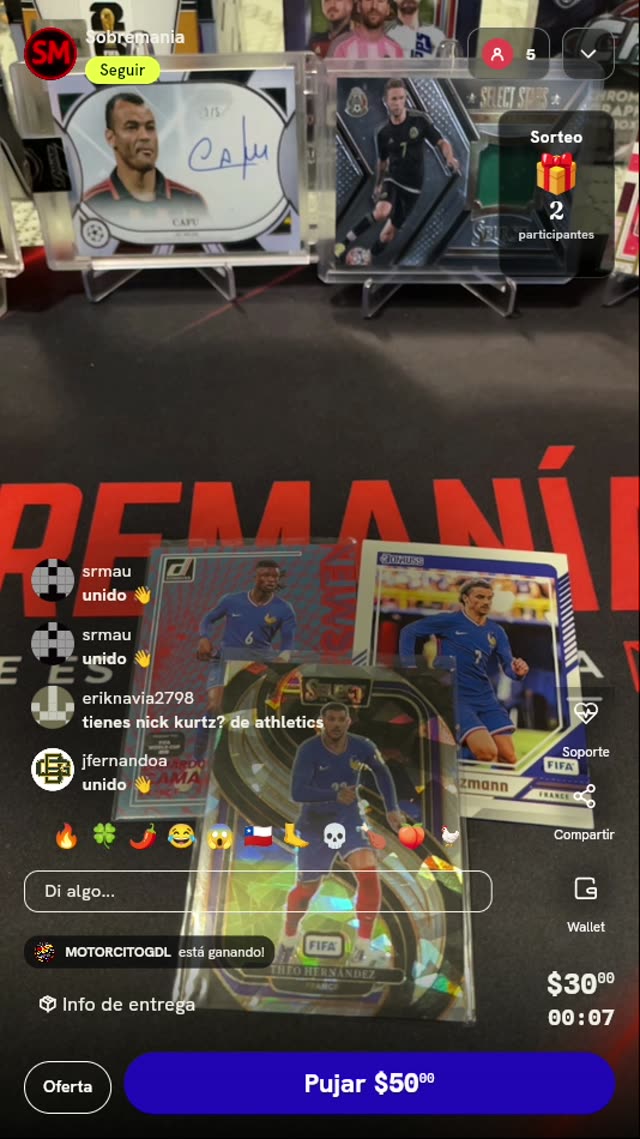 Lote de tarjetas de fútbol de Francia