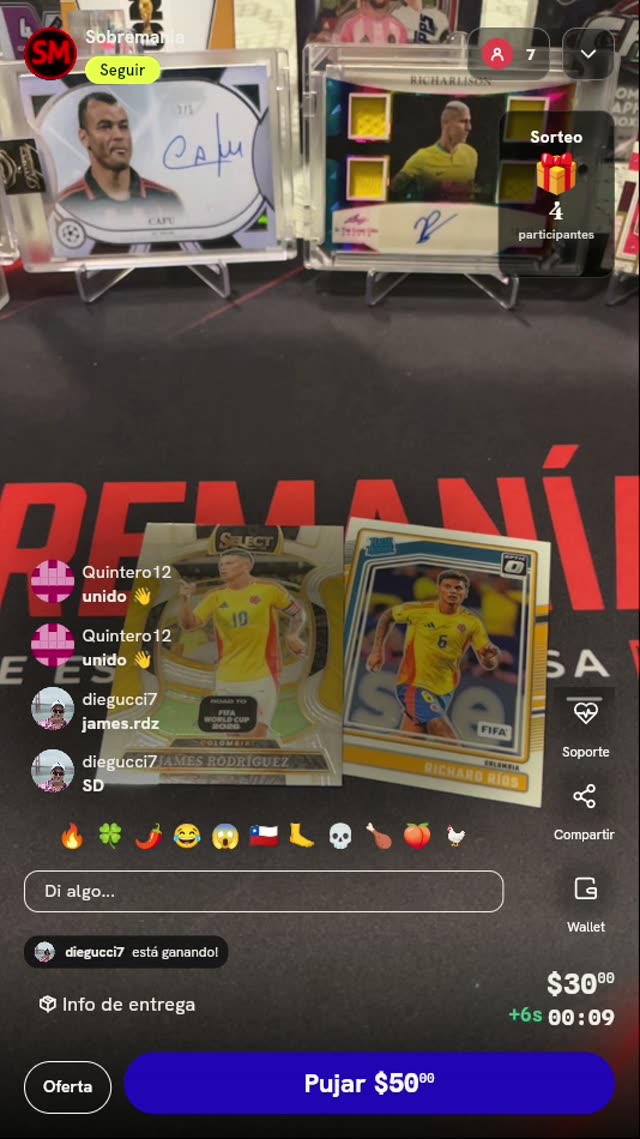 Cartas Panini Selección de Colombia