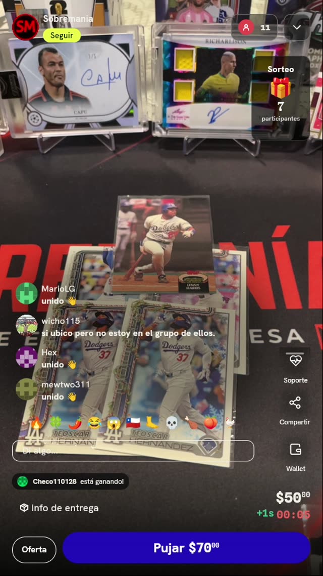 Lote de Cartas de Los Angeles Dodgers