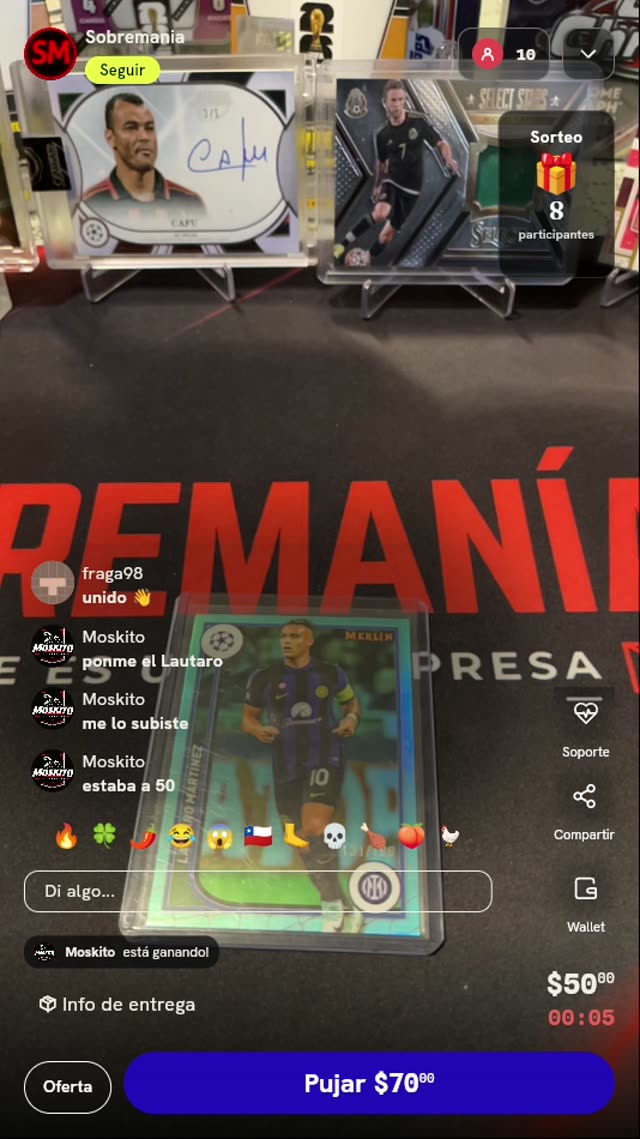 Carta Lautaro Martínez Topps Merlin Aqua