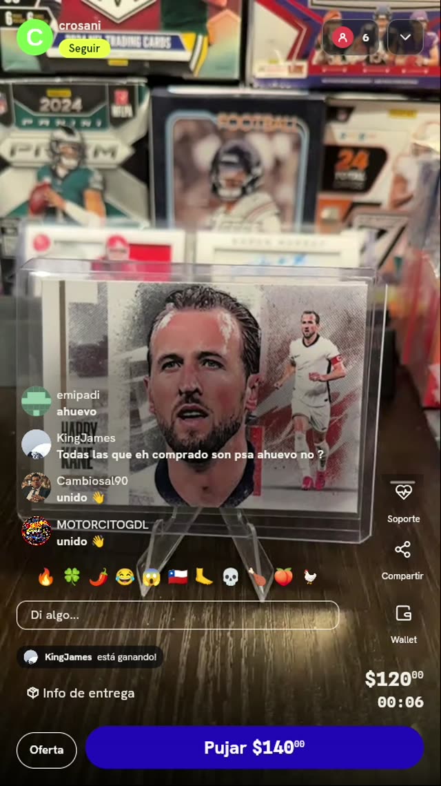Carta coleccionable de Harry Kane