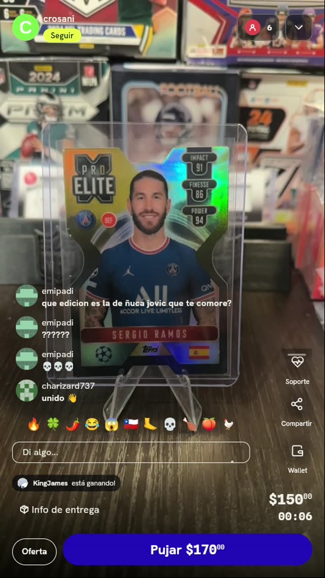 Carta Sergio Ramos Pro Elite Topps