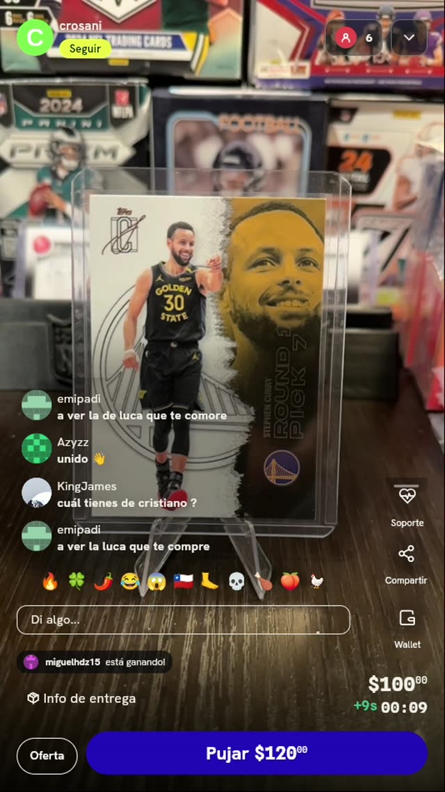 Tarjeta Stephen Curry Topps Signature Class