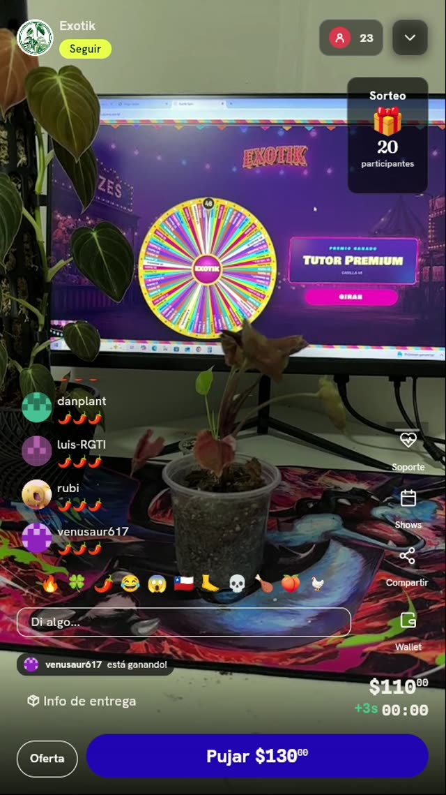 Tiros de ruleta para plantas exóticas