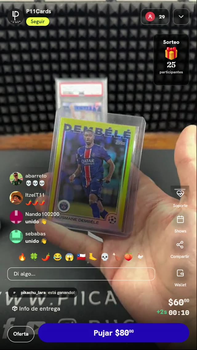 Tarjeta Topps Ousmane Dembélé /175
