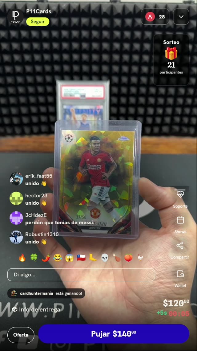 Carta Topps Chrome Casemiro /50