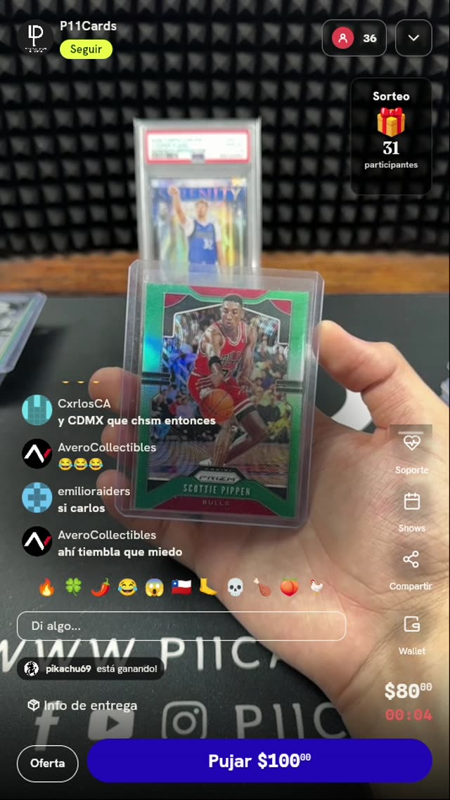 Scottie Pippen Panini Prizm Green 2019-20