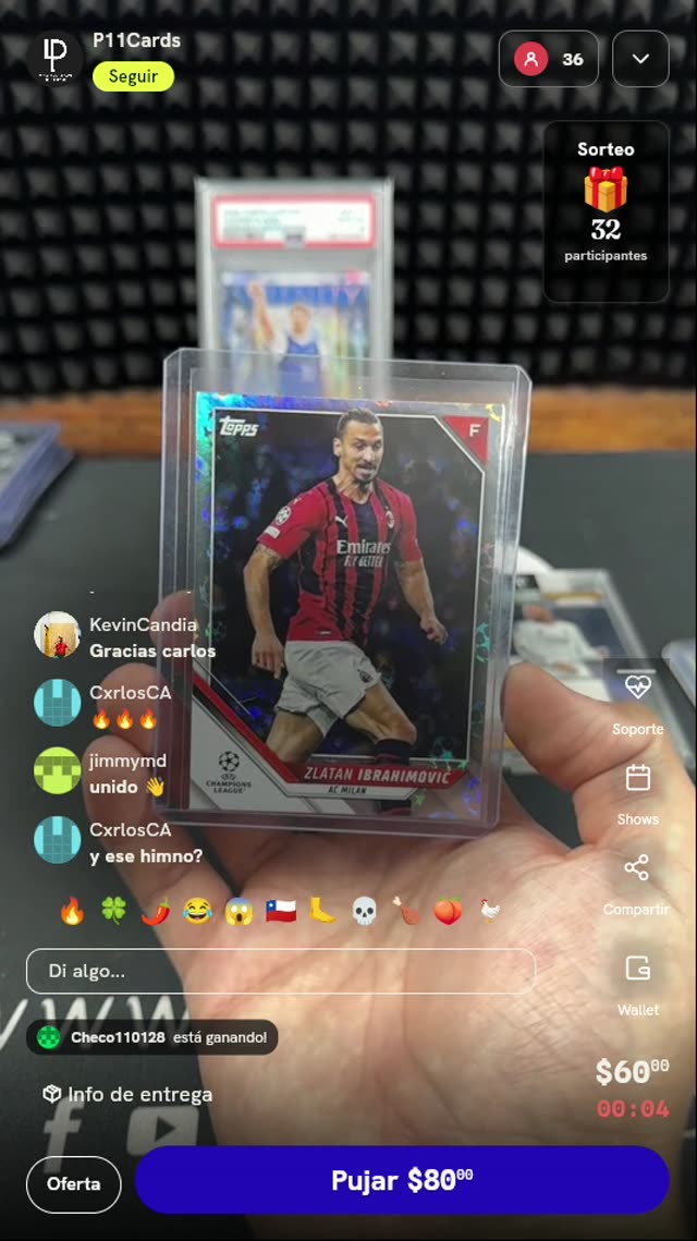 Tarjeta Topps Zlatan Ibrahimović AC Milan