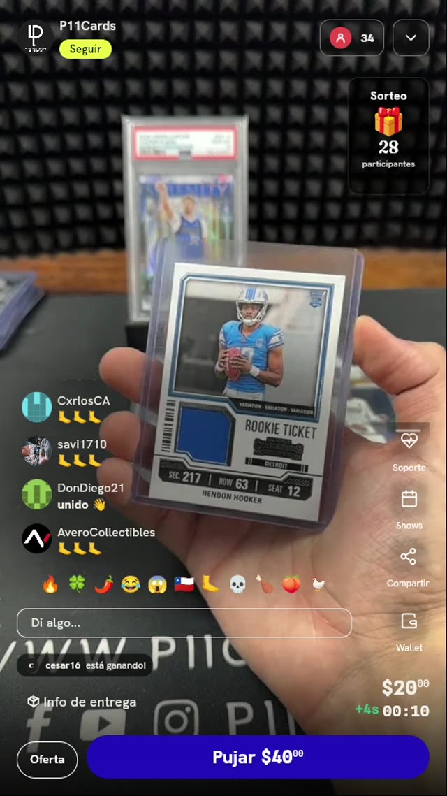 Carta Hendon Hooker Rookie Ticket 2023