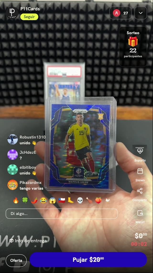 Carta Panini Prizm Mateus Uribe /75