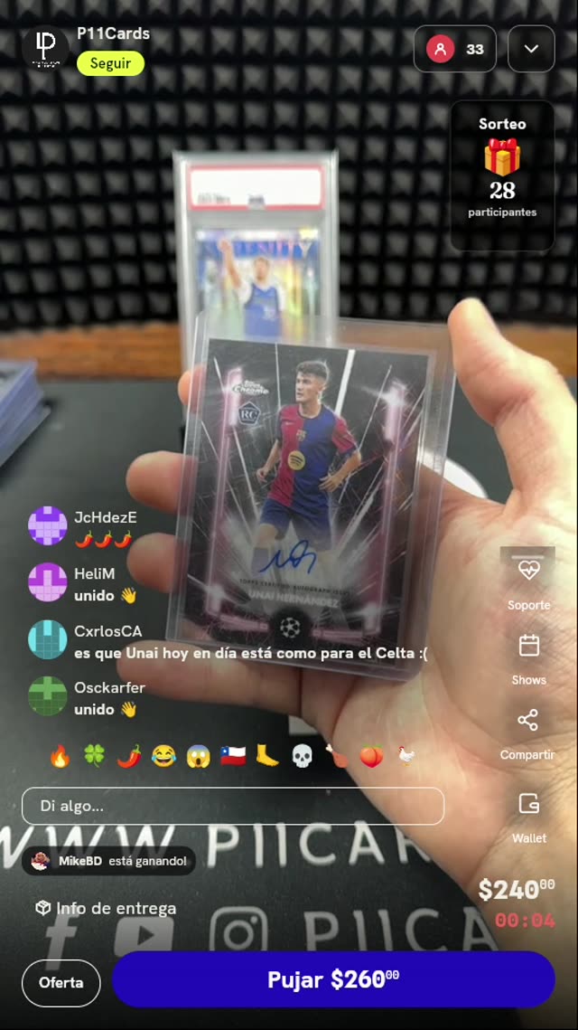 Carta Autografiada Unai Hernández Topps Chrome