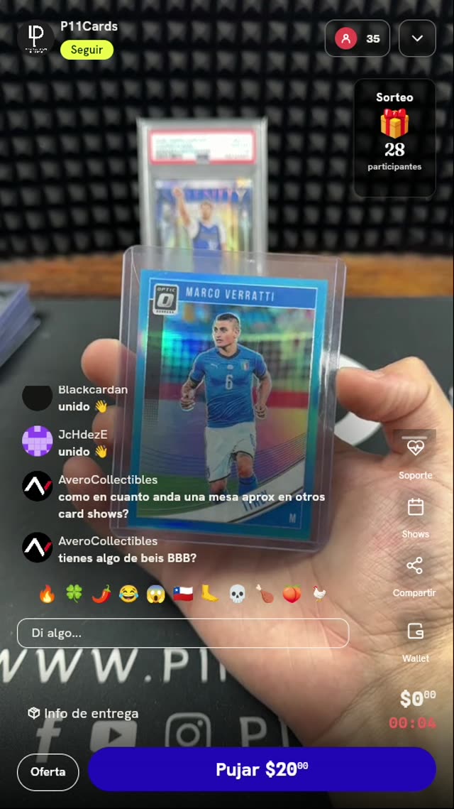 Tarjeta Panini Donruss Optic Marco Verratti