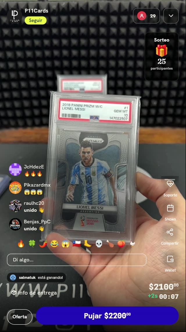 2018 Panini Prizm Lionel Messi PSA 10