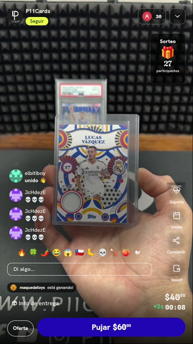 Carta Topps Lucas Vázquez Real Madrid Relic