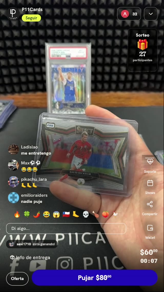 Carta David Beckham Panini Select FIFA