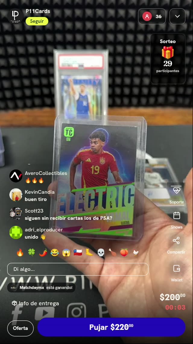 Tarjeta Panini Top Class Lamine Yamal Electric