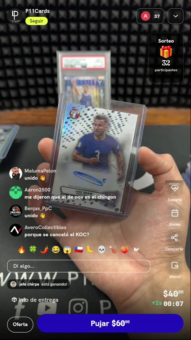 Carta Autografiada Luke Shaw Topps Pristine