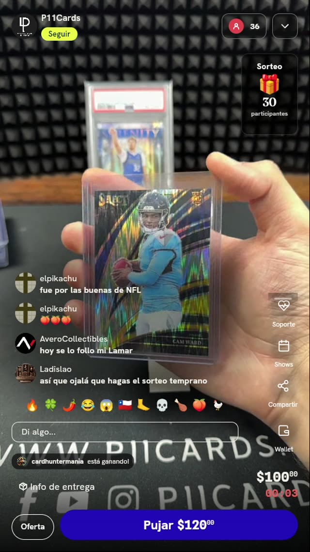 Carta Panini Select Cam Ward RC