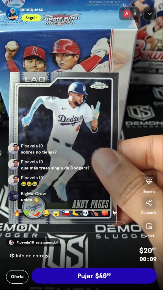 Carta Topps Chrome Andy Pages Dodgers