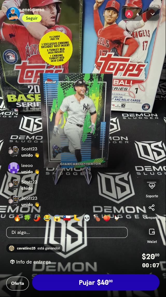 Carta Topps Finest Giancarlo Stanton