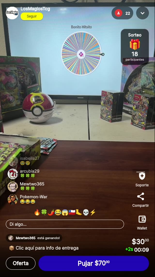 Ruleta de Pokémon TCG en vivo