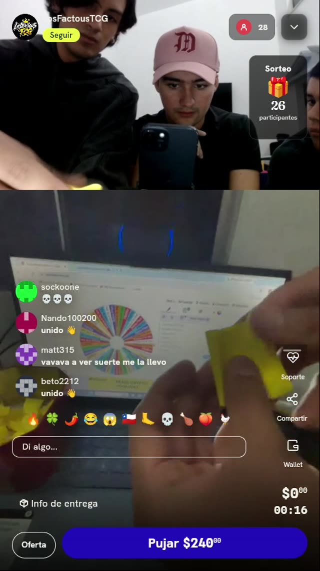 Tiradas en ruleta TCG