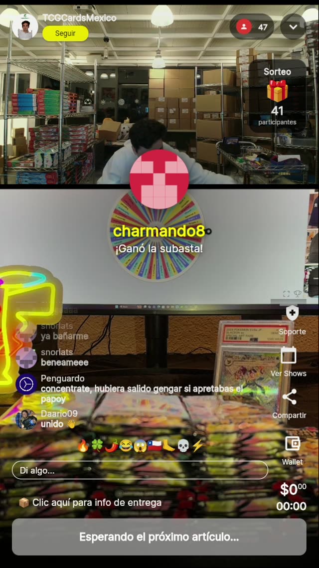 Sorteo en vivo carta Pokémon