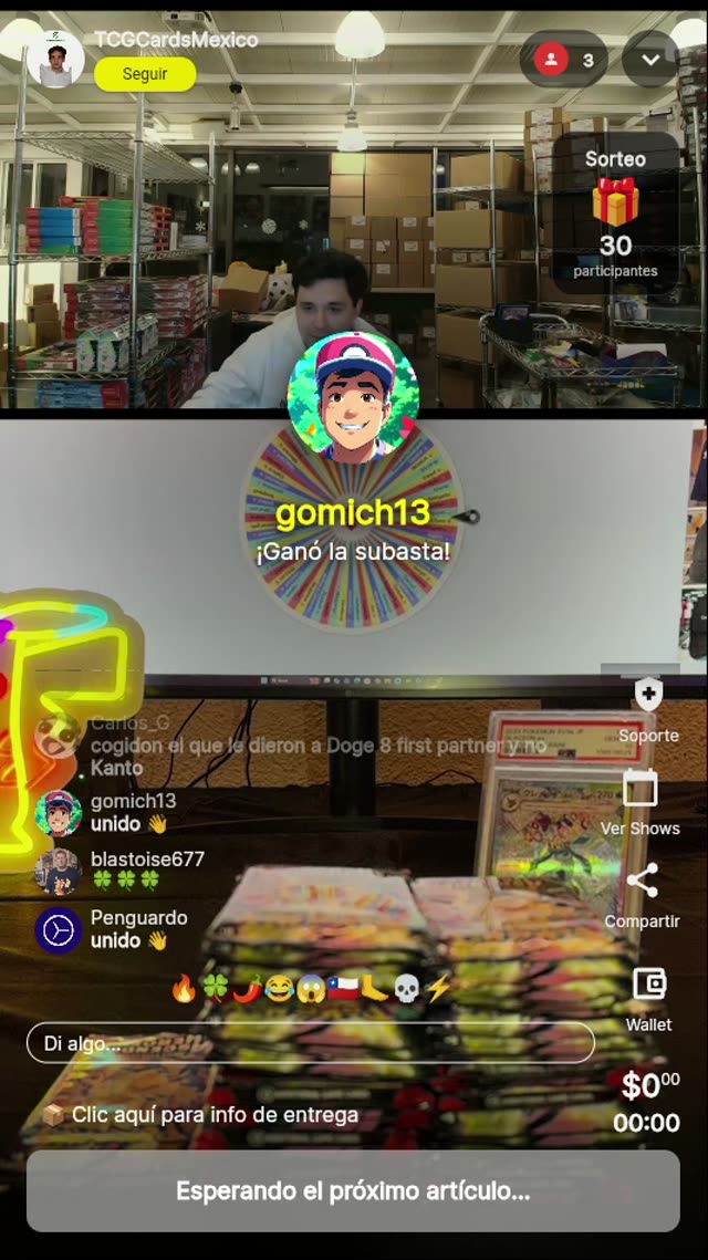 Ruleta de sorteo TCG Cards