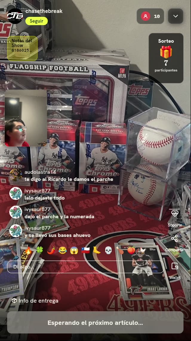 Sorteo de coleccionables deportivos Topps