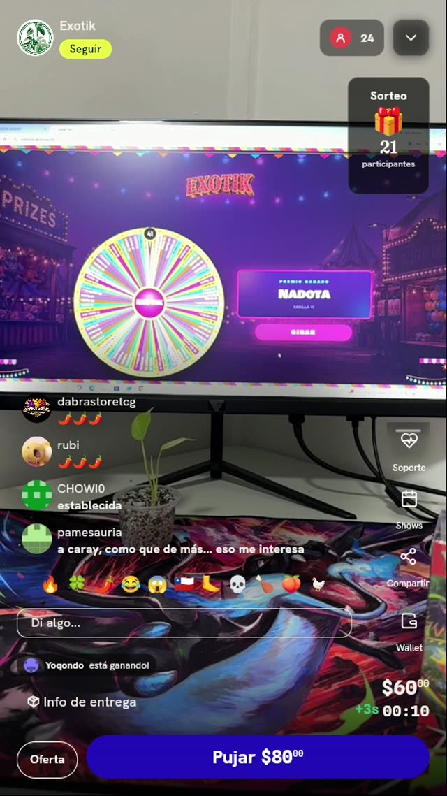 Giros en ruleta de premios