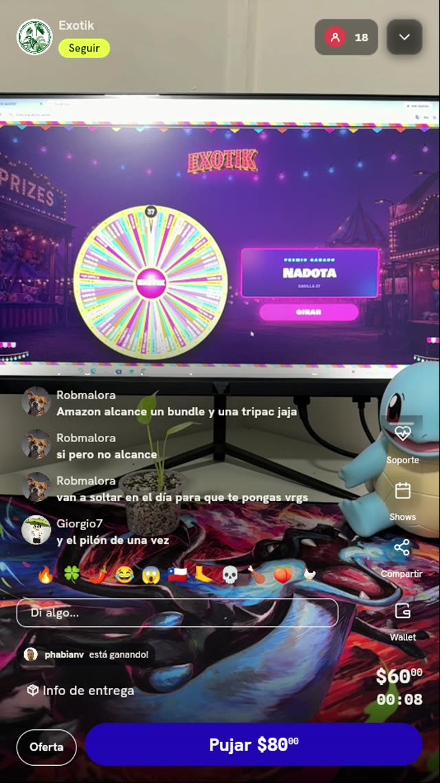 Cinco tiros en ruleta virtual