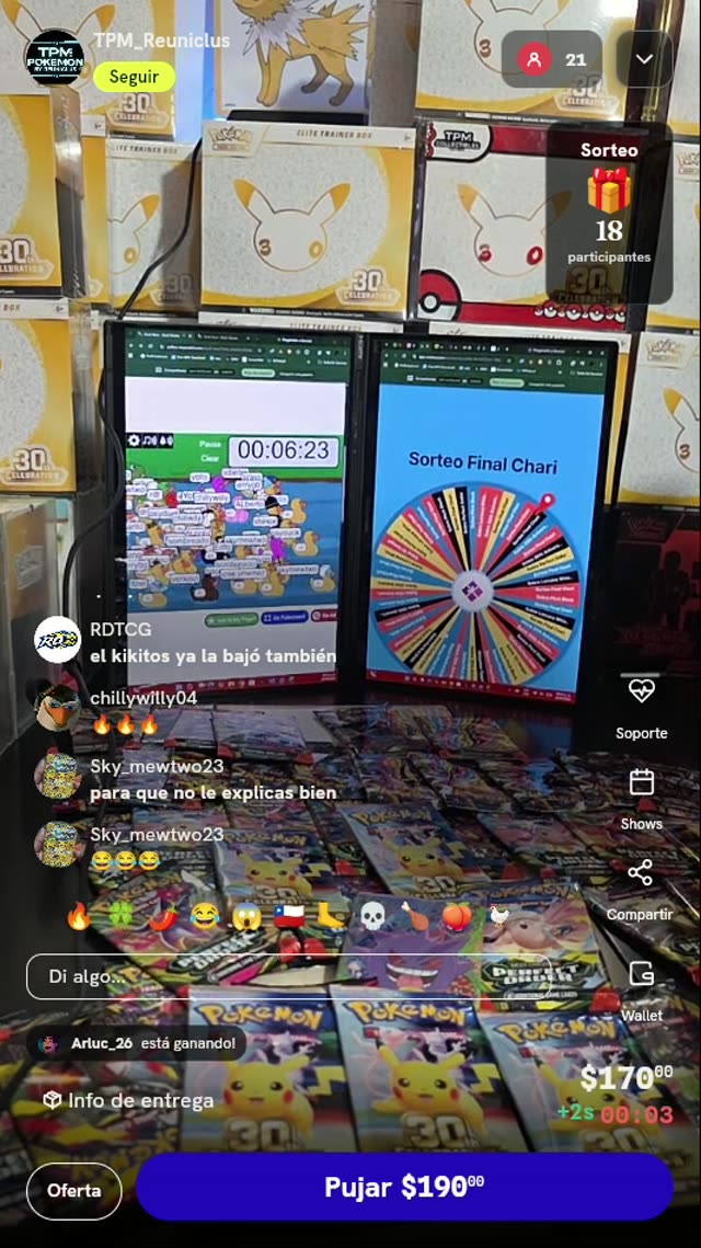 Entrada a Sorteo y Sobres Pokémon TCG