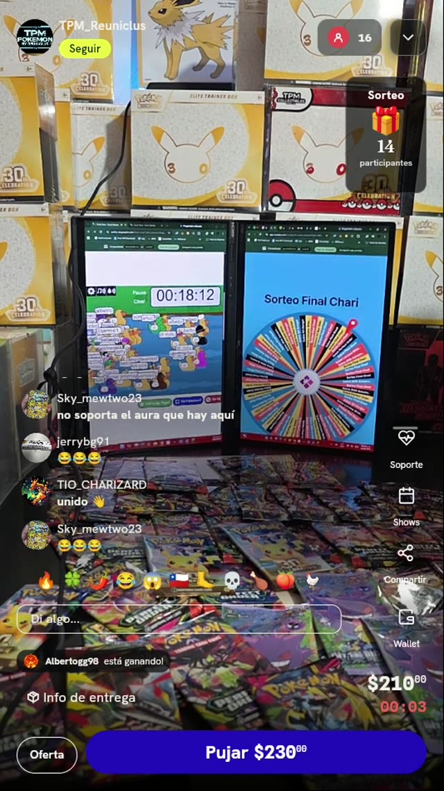 Entrada a minijuego Pokémon TCG