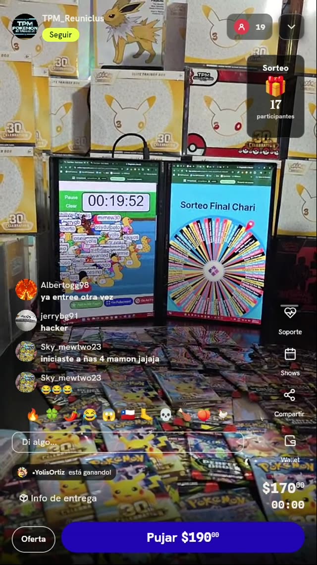 Entrada para ruleta Pokémon