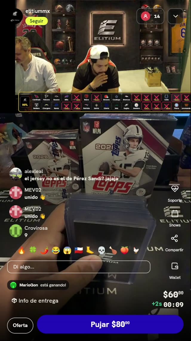 Lote de cartas coleccionables NFL