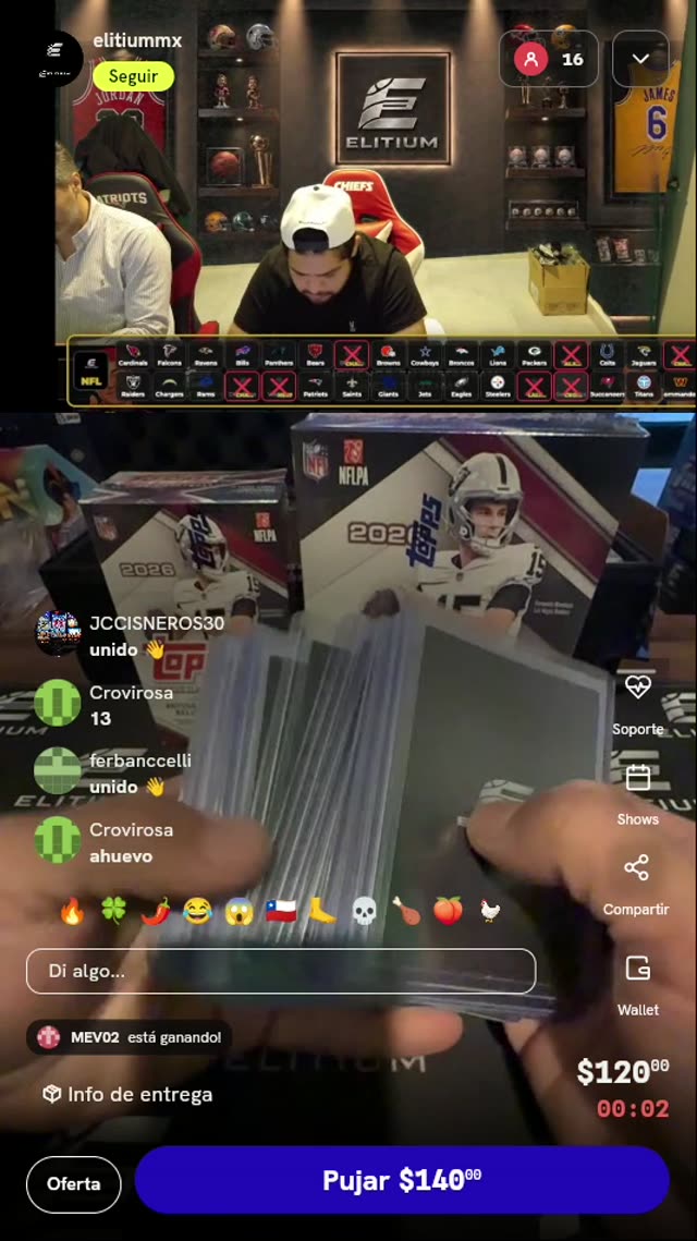 Lote de Tarjetas NFL Topps