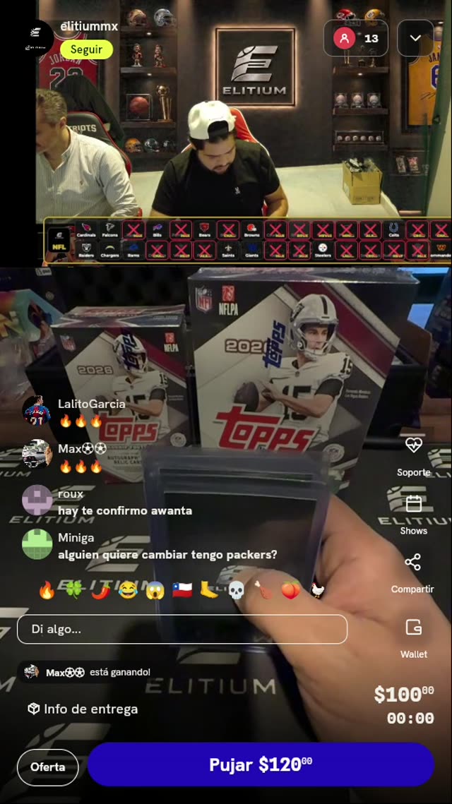 Lote de tarjetas NFL Topps