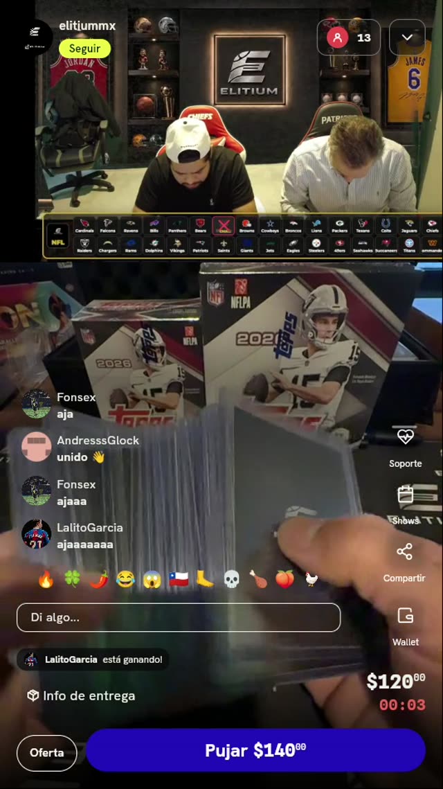 Spot para Break de Tarjetas NFL