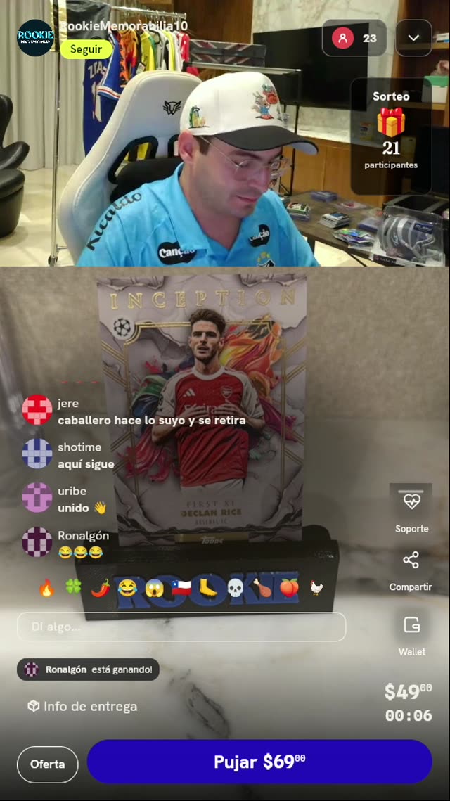 Tarjeta Topps Inception Declan Rice