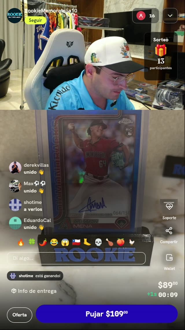 Carta Topps Chrome Cristian Mena /150
