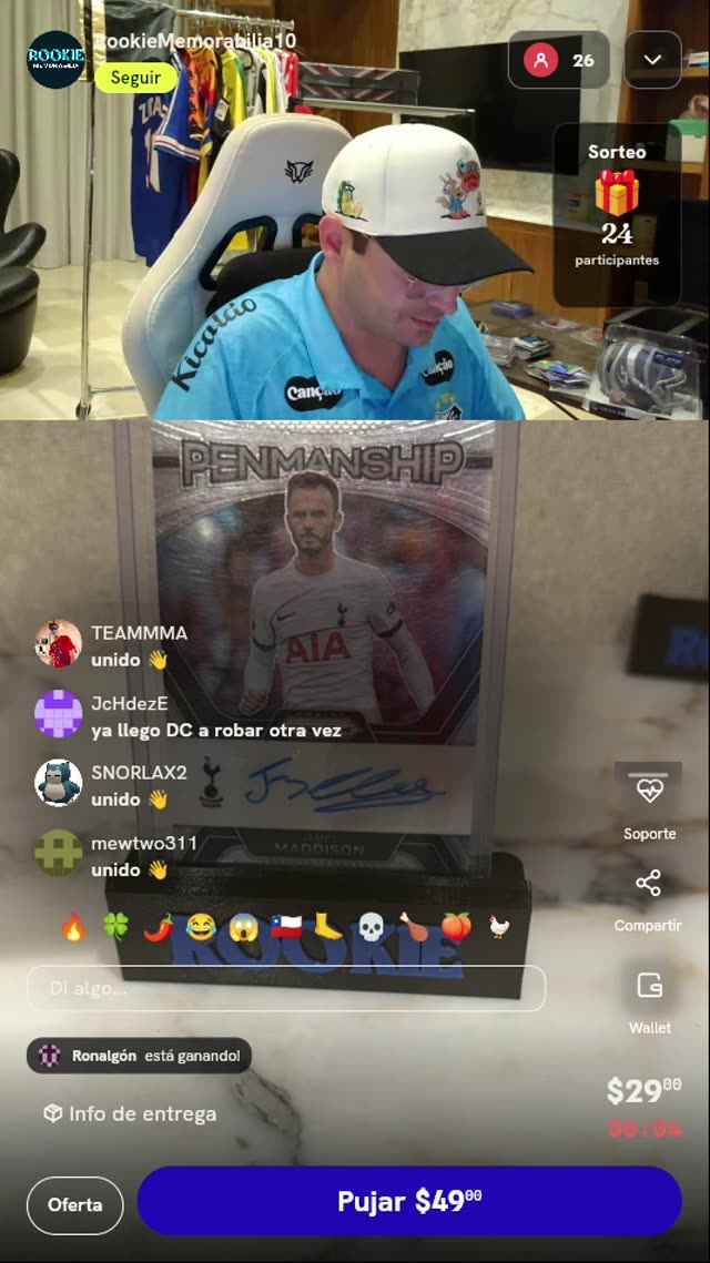 Carta autografiada de James Maddison