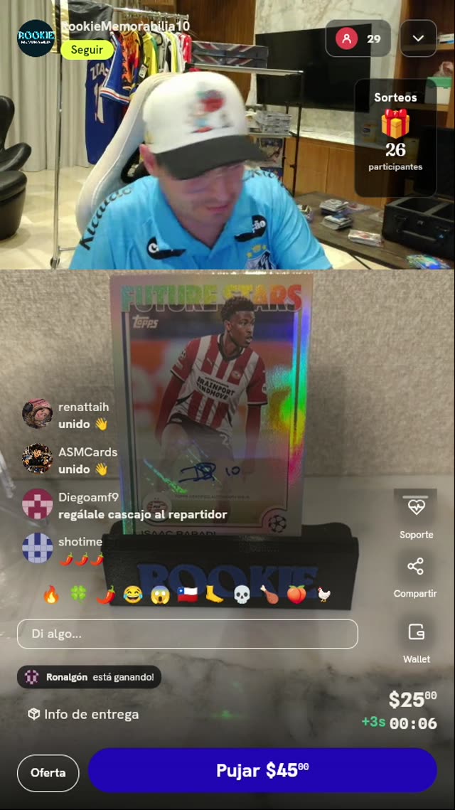 Carta Autografiada Isaac Babadi Topps