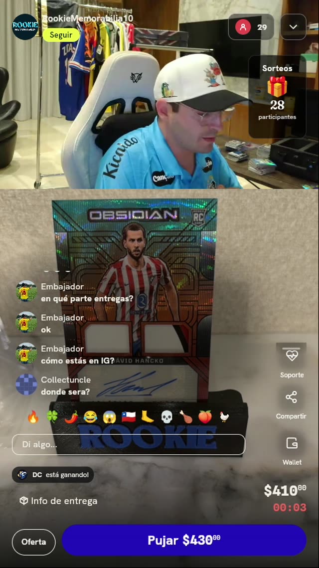 Carta Panini Obsidian Dávid Hancko